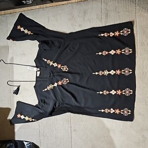 Chicos, sz 3 16/XL, BOHO embroidered tunic top